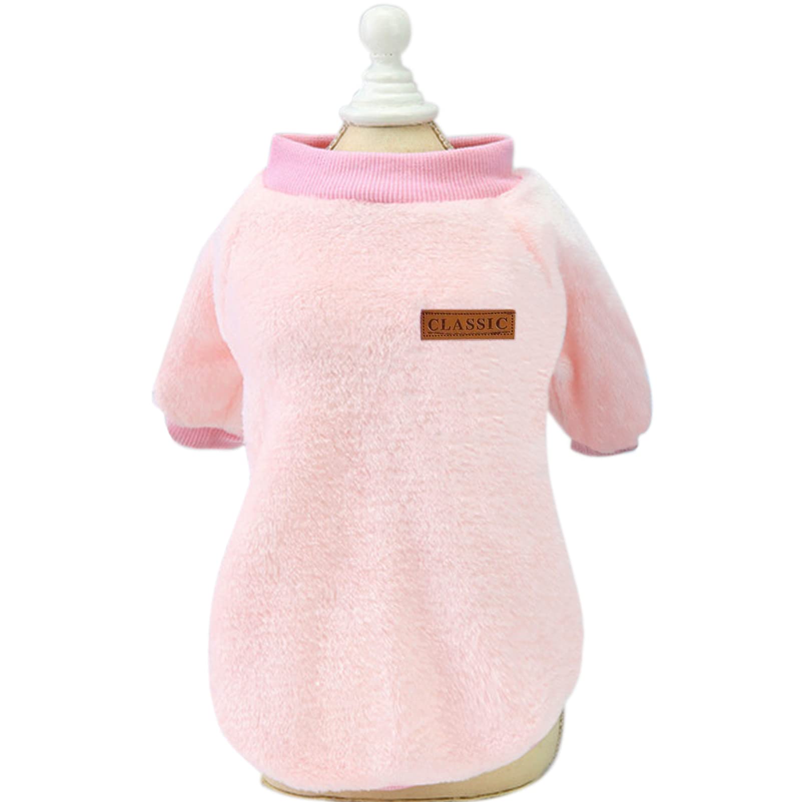 Jecikelon Pet Dog Clothes Dog Sweater Soft Thickening Warm Pup Dogs Shirt Winter Puppy Sweater For Dogs (Z01-Pink, Xx-Small)